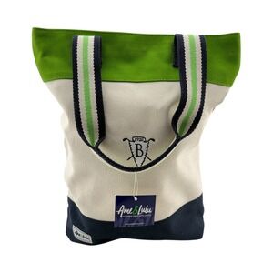 Ame & Lulu Wine Tote Cabana 88 WT107 Canvas NWT Butterfield Country Club Logo